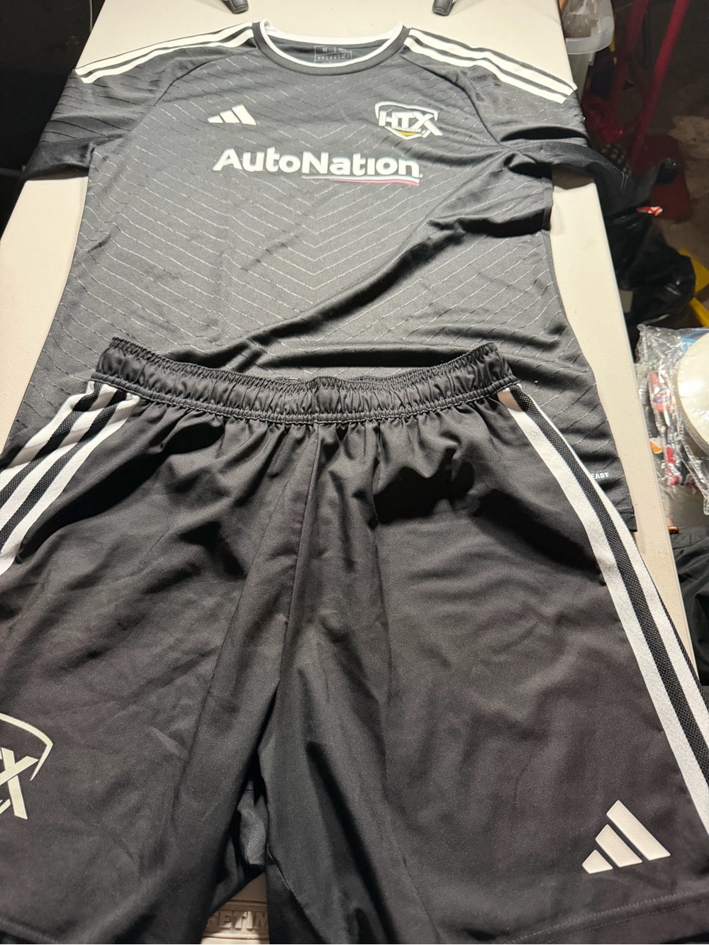Adidas Black AthleticSoccer Jersey & Shorts Set with AutoNation Logo